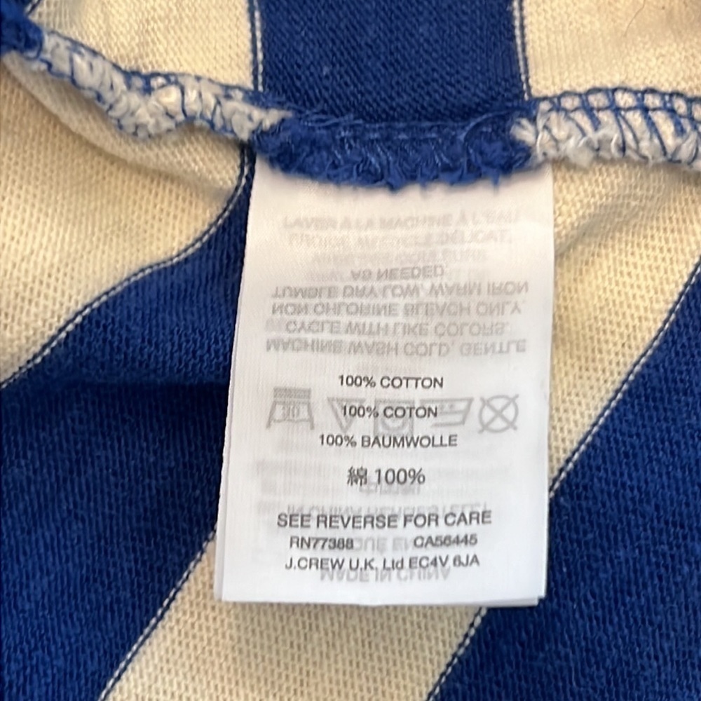 J CREW Preppy Blue & White Striped Cotton Mini Dress, Size S - Picture 7 of 12